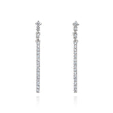 עגילים כסף שורת זרקונים